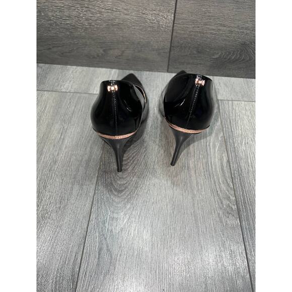 Ted Baker Patent Leather Pumps shoes Sz 38.5 black w/details S000111 - Picture 12 of 12